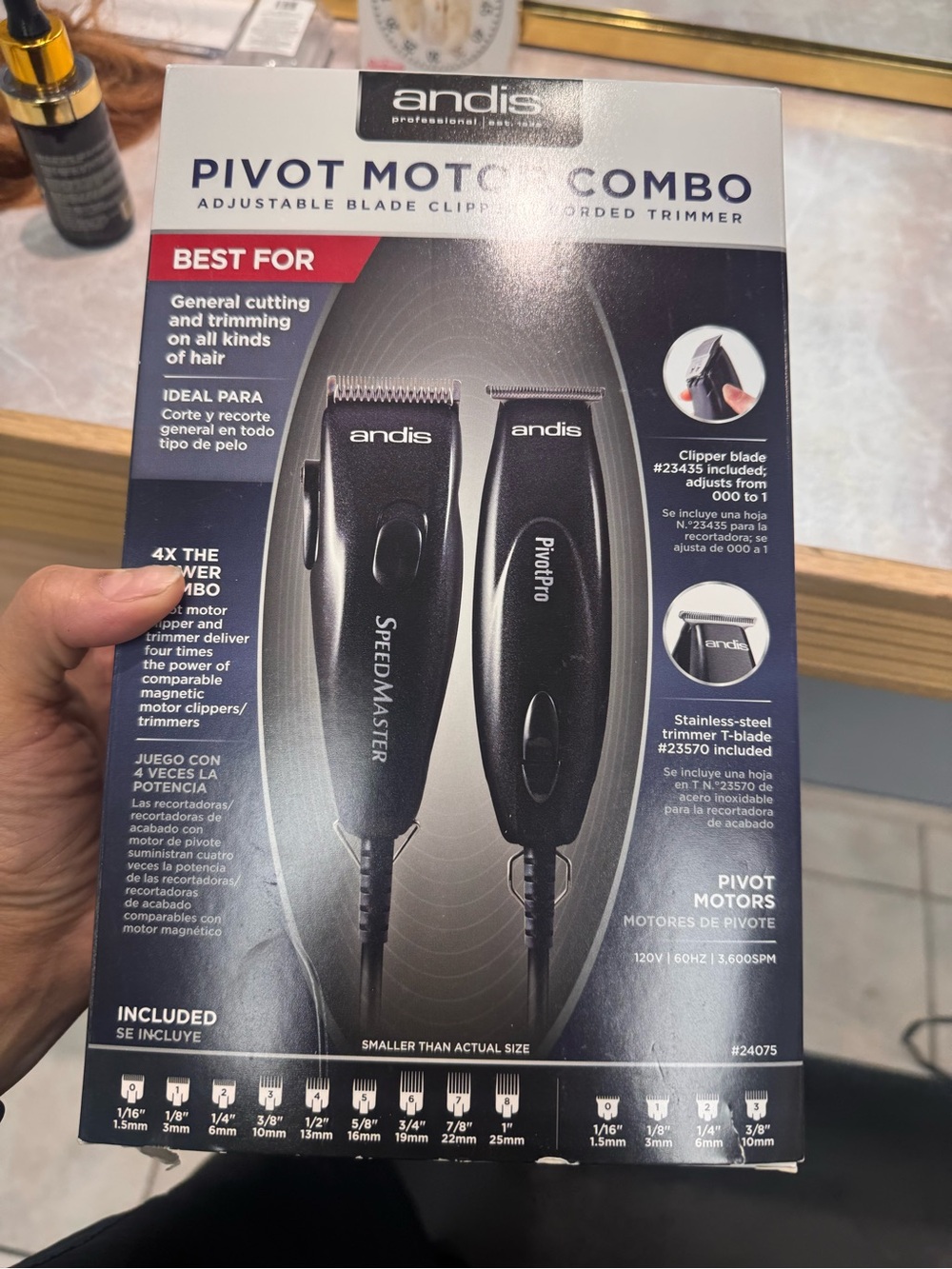 Andis Pivot Motor Combo Clippers & Trimmer - Black, Silver